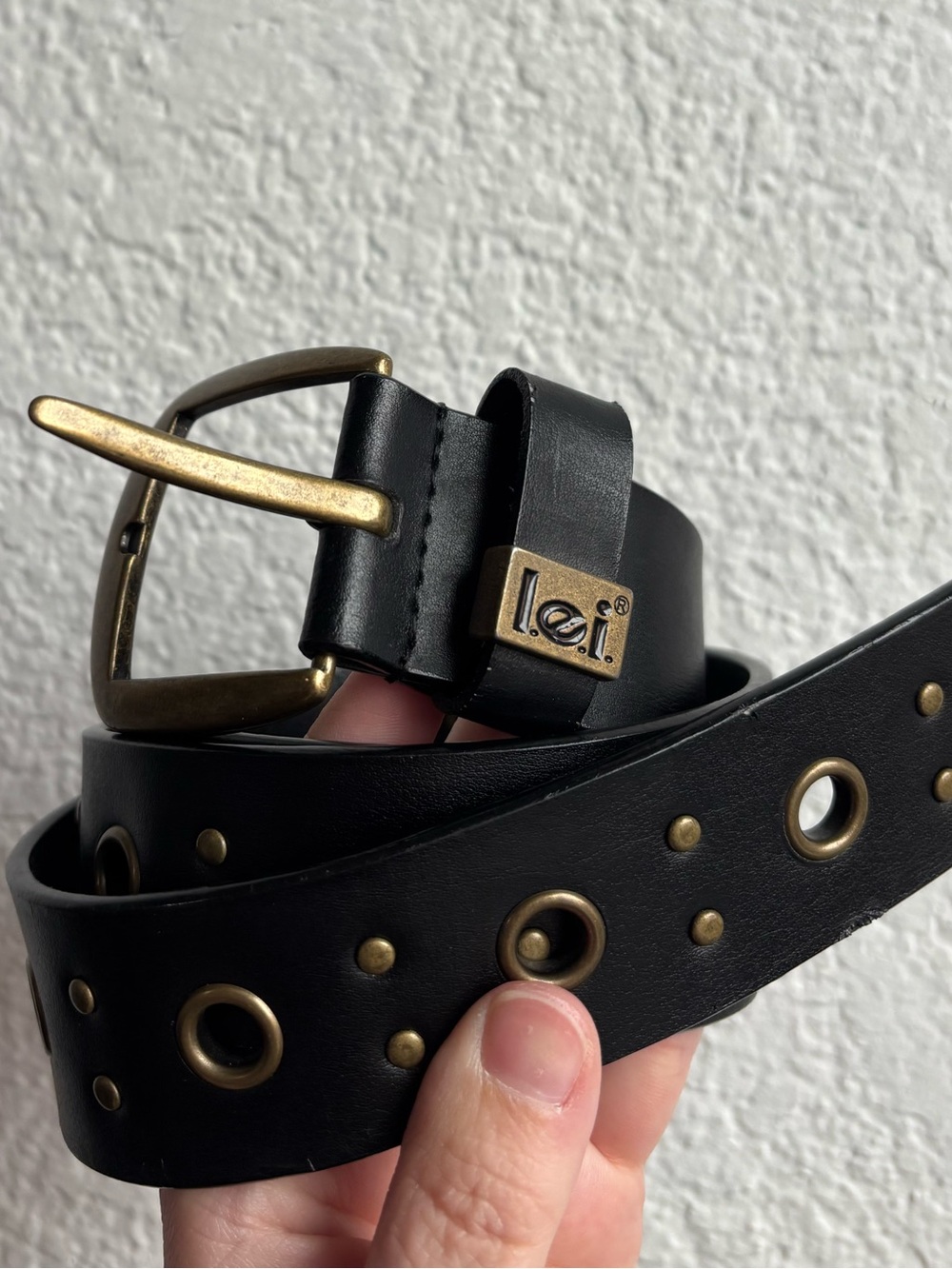 Y2K lei Black Belt Leather M/L Alt